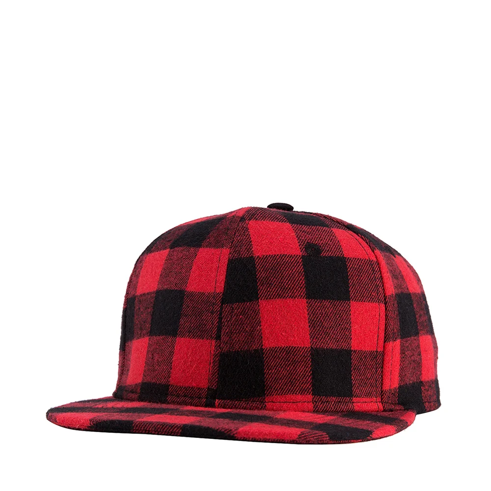 

New Classic Spring Red Black Plaid Hip-Hop Punk Fashion Snapback Man Outing Sport Sunshade Woman Flat Brim Golf Baseball Caps
