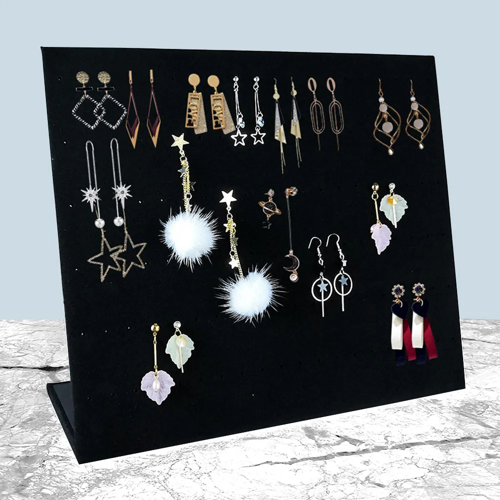 Держатель для сережек в форме буквы L бархатная Подставка ожерелья и браслета