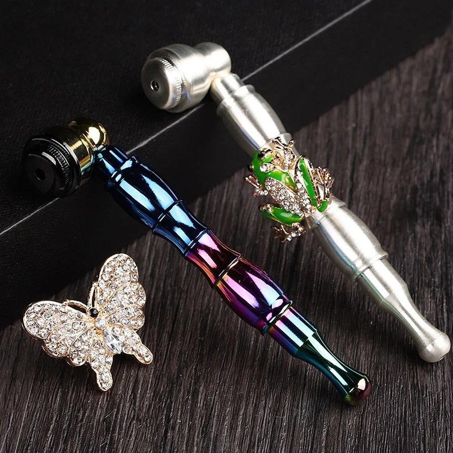 

1 Piece Pipe Weed Accessories Smoking Pipe Tobacco Pipe Diamond Metal Weed Pipe Best Gift Pipes Smoking Grass Smoke Accessories