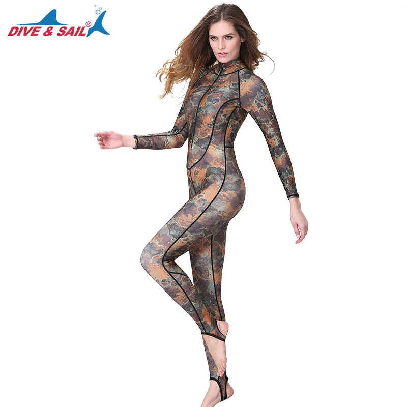 Dive & Sail Мужской Женский Цельный лайкра гидрокостюм шкуры с длинным рукавом