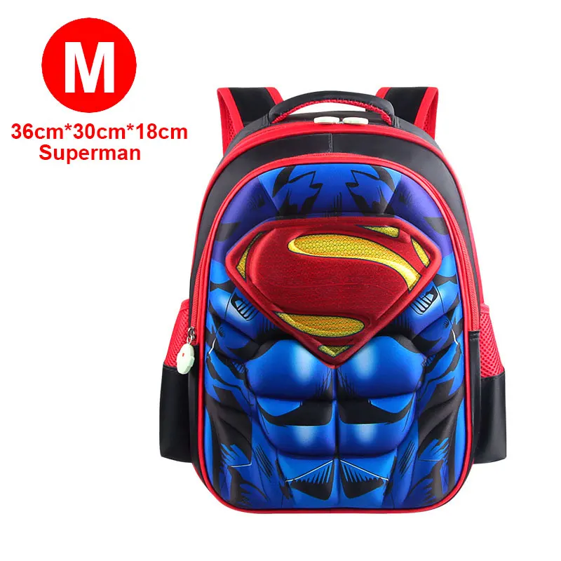 Red M Superman MARVEL, Супермен, Бэтмен, Человек-паук, Bacpac, Капитан Америка, детские школьные сумки для мальчиков и девочек, студенческий рюкзак для молодых людей - Цвет: Red M Superman