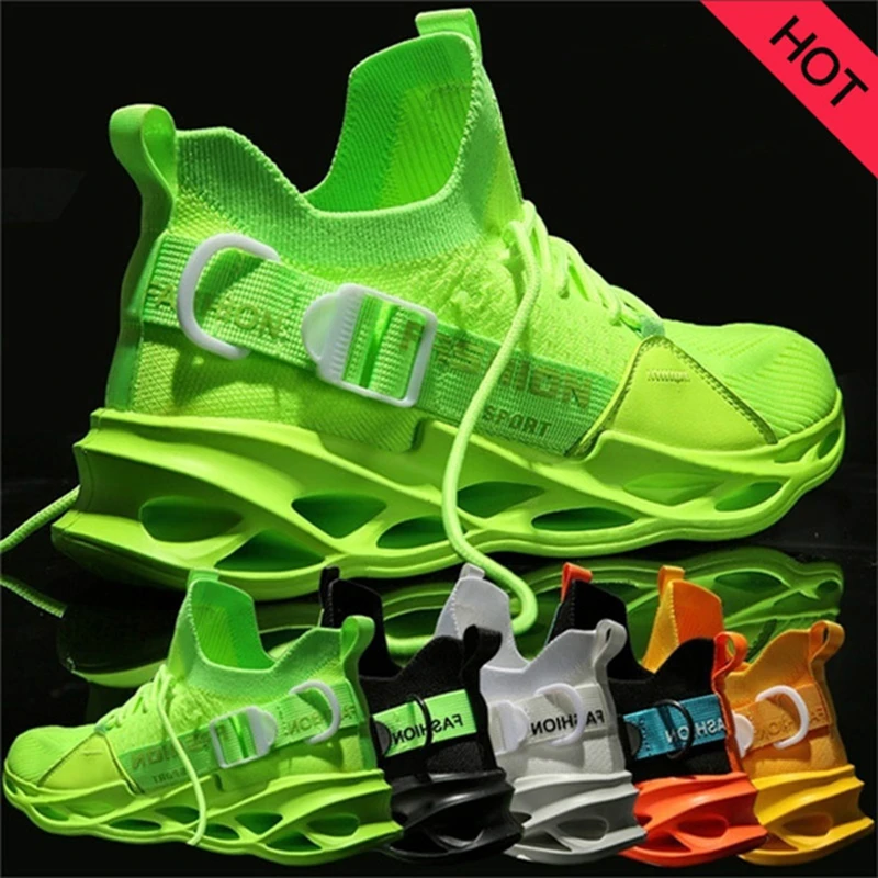 

FAKUNTN Tennis Shoes Running Sneakers Breathable Comfortable Non-slip Shoes Lightweight Fluorescent Outdoor Zapatos De Hombre