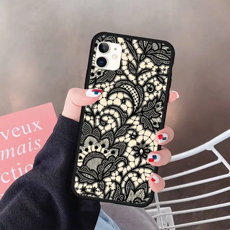 

Love Lace Flower woman girl sexy luxury Phone Case funda for iPhone 11 12 pro XS MAX 8 7 6 6S Plus X 5S SE 2020 XR