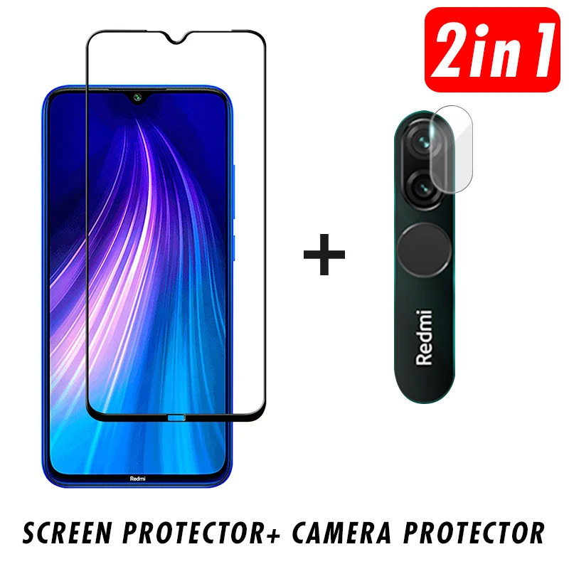 2 в 1 9D телефон камера закаленное стекло для Xiaomi Redmi 8 экран протектор 8A объектив
