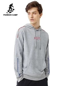 Мужская толстовка с капюшоном Pioneer Camp, чернаясерая повседневная спортивная одежда, Весенняя Толстовка для мужчин 2020, AWY0102017