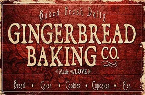 

Pozino Christmas Christmas Gingerbread Bakery Christmas Shelf Sitter Vintage Ski Warning Sign Christmas Door Decoration