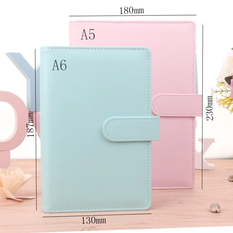 

New A6A5 Cute Ring Diary Leather Cover Case Handbook Cover Office Personal Binder Weekly Planner/agenda Organizer