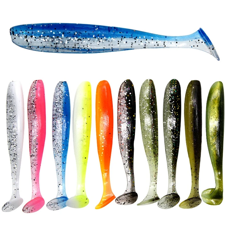 

50Pcs/Lot Soft Lures PVC Silicone Bait 9cm 4.2G Goods for Fishing Sea Fishing Wobblers Artificial Tackle
