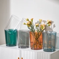 thickened transparent trash can flower arranging bucket large capacity waste paper basket kitchen office light plastic storage b