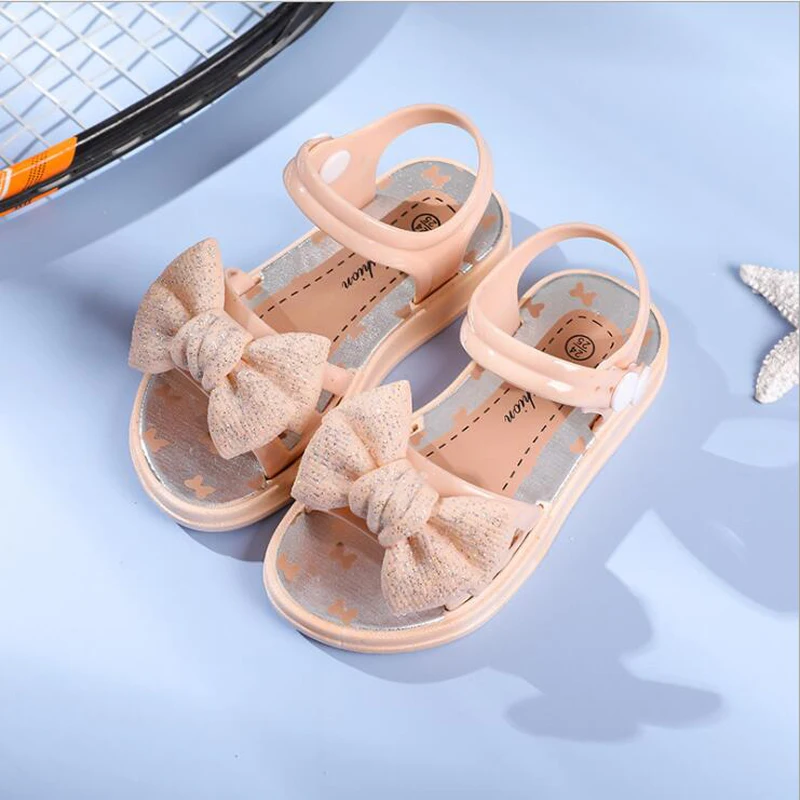 

Top 2021 Summer New Girls Sandals Lovely Bowtie Kids Princess Beach Sandals Soft All Match Children Shoes Baby Toddler Sandals