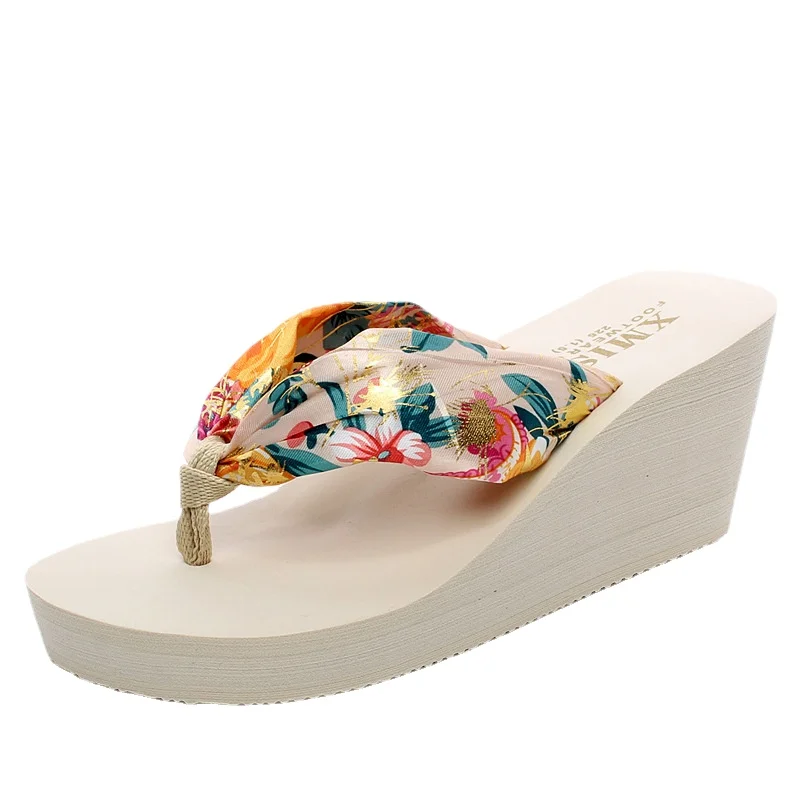 

Women's Flip-Flops 2021 Summer Bohemian Flip-Flops Women's Trifle Platform Wedge Sandals