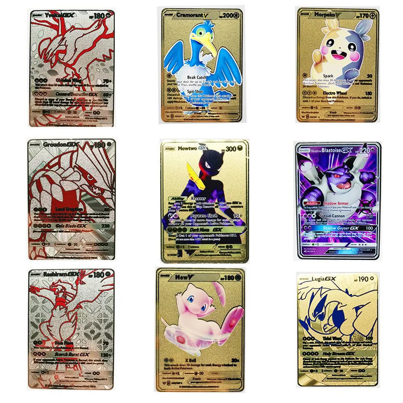 

Карты Pokemon Gold Metal Vmax Energy Card Charizard Pikachu редкая коллекция Боевая тренировочная карта детские игрушки