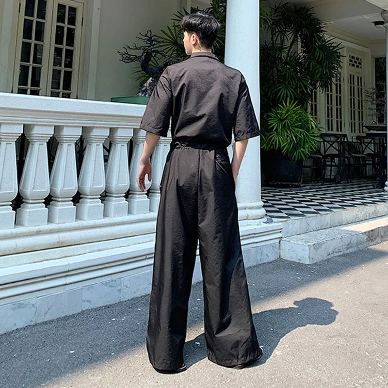 Комбинезон мужской с короткими рукавами повседневный свободный брючный