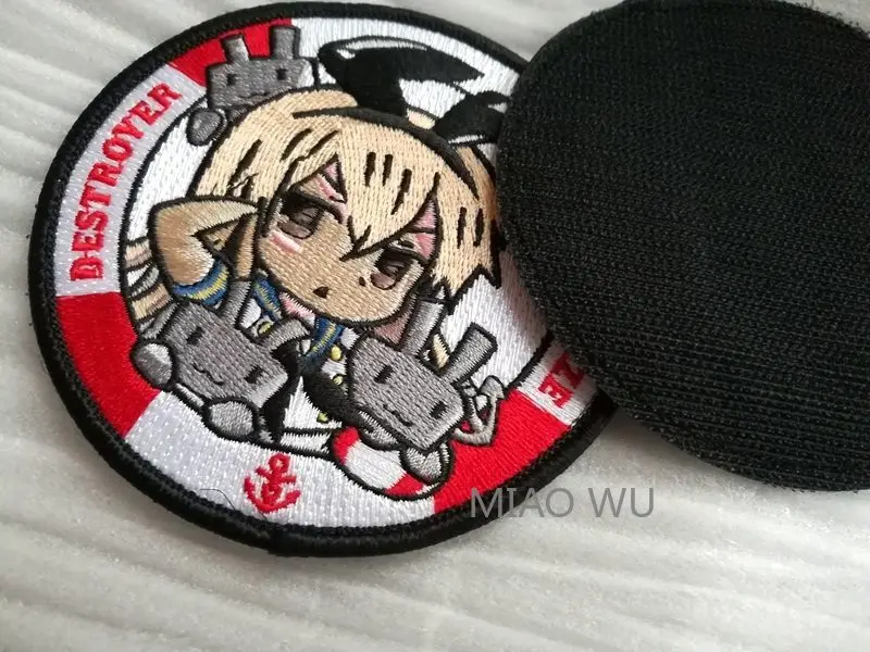 Аниме Kantai коллекция SHIMAKAZE патчи ткань вышивка эмблема сумка аппликация