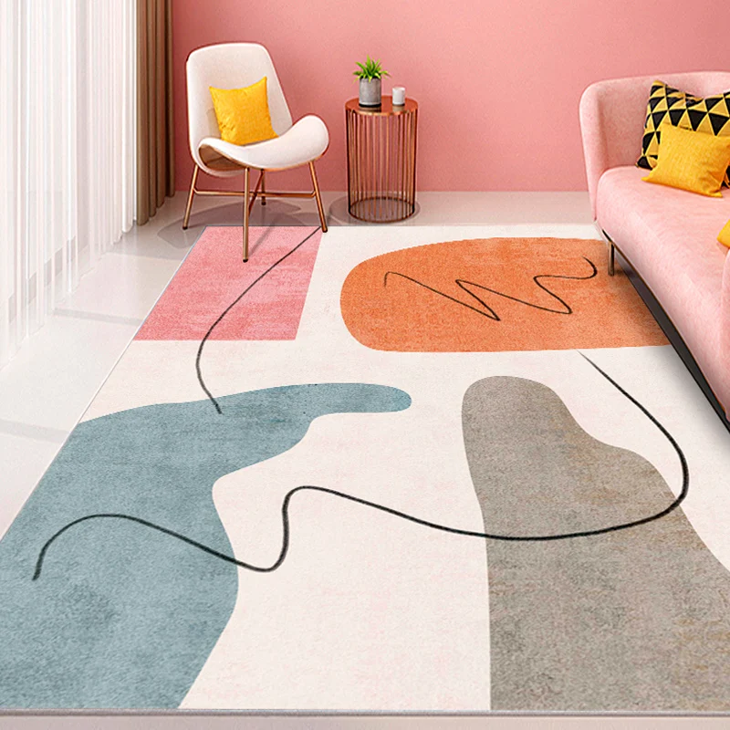

Fresh light luxury carpet living room web celebrity same style bedroom girl can sit can sit can sleep Nordic wind bedside