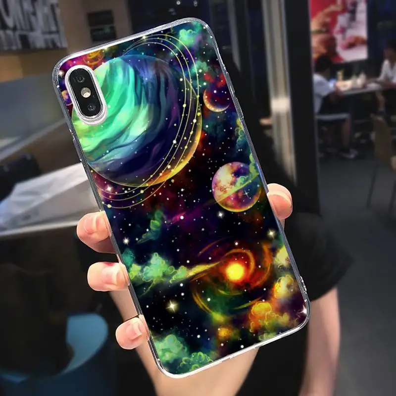 

Alien UFO Cartoon Art Phone Cases Transparent for iPhone 6 7 8 11 12 s mini pro X XS XR MAX Plus