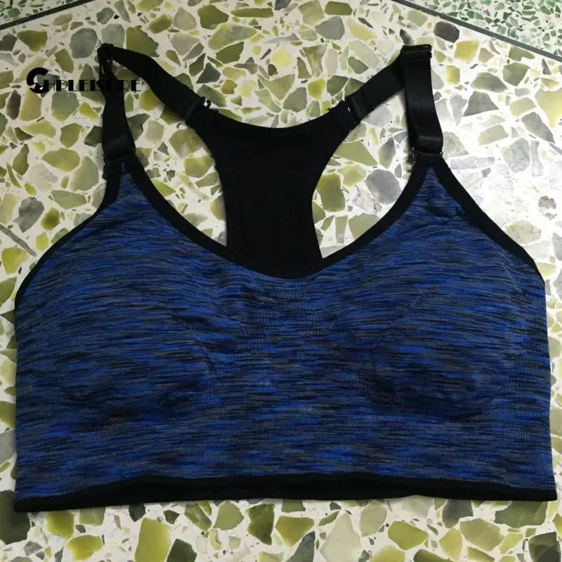 

CHRLEISURE Hollow Sports Bra Elastic Shoulder Strap Shockproof Gym Vest No Rims Tie Dye Quick Dry Yoga Top
