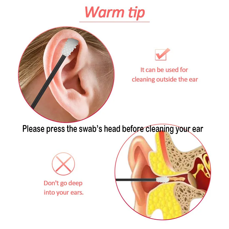 2 шт./корт. Многоразовые ватные палочки Косметические Силиконовые для очистки