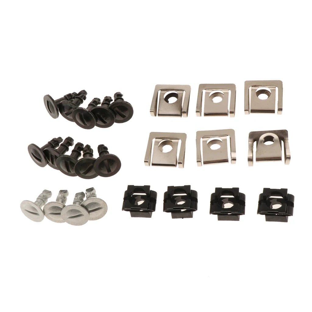 Set of 24pcs Professional Under Engine Cover Undertray Fitting Clip Metal Screw Repairing Kit for Passat Model: 8D0805121 | Автомобили и