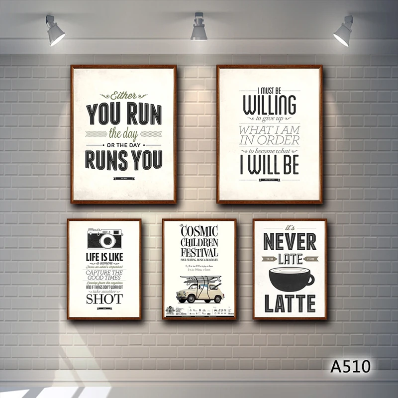 

Black and White Celebrity Quotes English Word Poster Printing Canvas Wall Art Living Room Entrance Home Decoration Painting