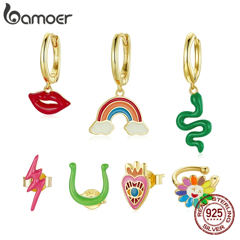 

Серебряные серьги BAMOER в виде змеи, подсолнуха, подсолнуха