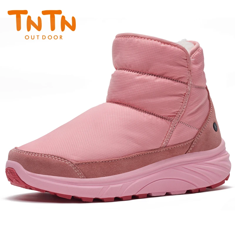 TNTN Winter Waterproof Hiking Boots Men Warm Plush Snow Boots Unisex Outdoor Sports Sneakers Ankle Sneakers Women Winter Shoes