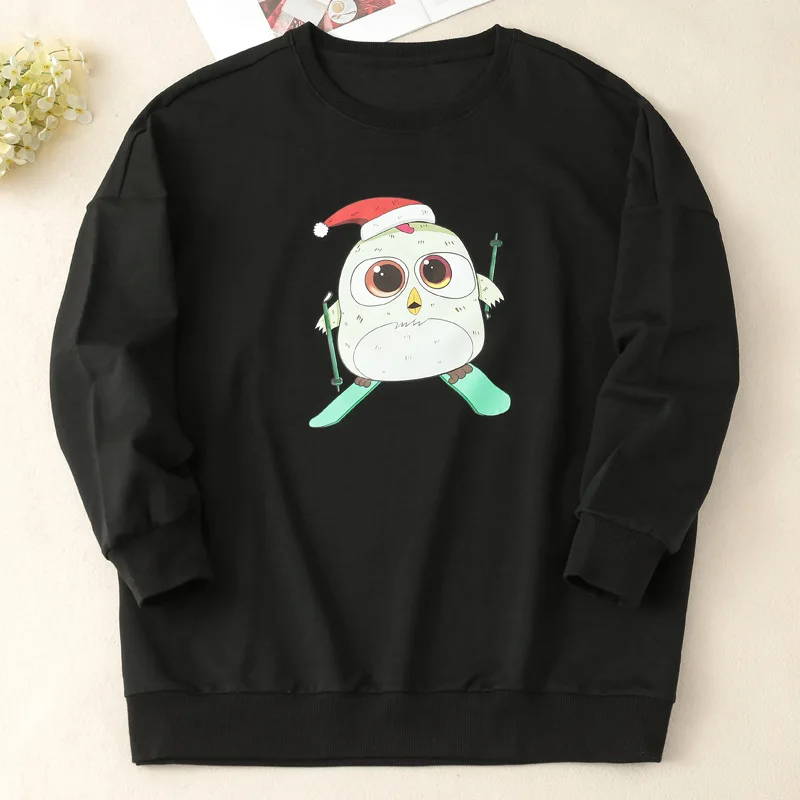 

Новинка Осень/Зима 2020, модный тонкий Универсальный женский хлопковый свитер черного цвета с круглым вырезом и длинными рукавами-капельками