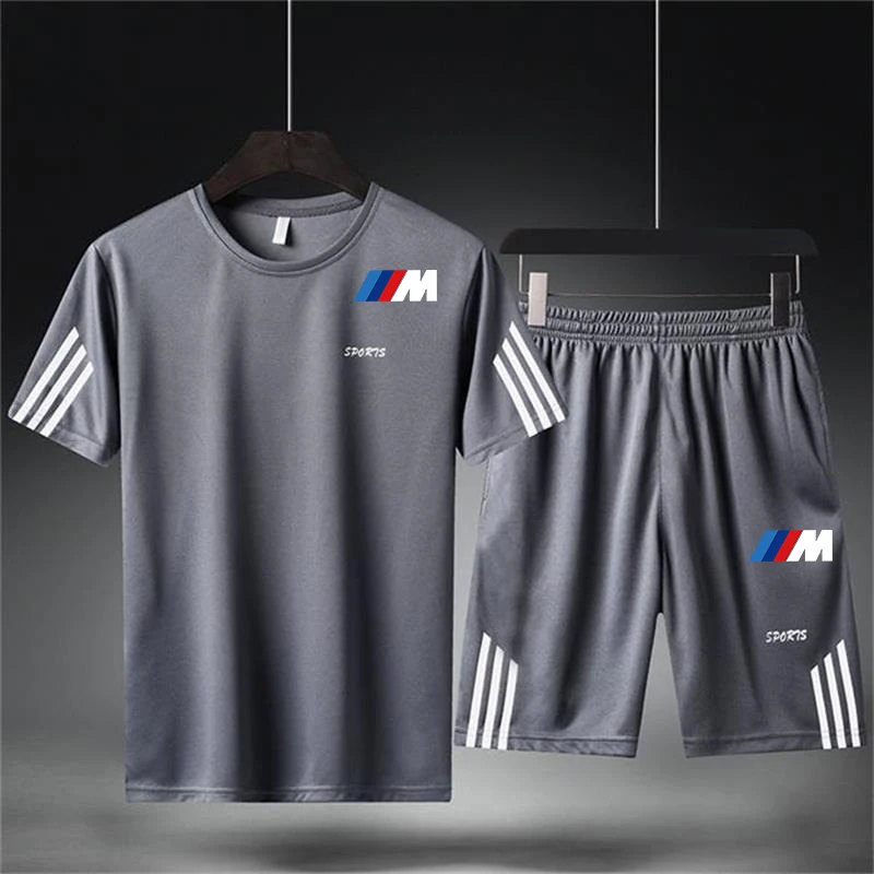 

Men's running suit, youth football T-shirt, basketball suit, outdoor sports training suit, T-shirt + shorts, quick drying T-shir