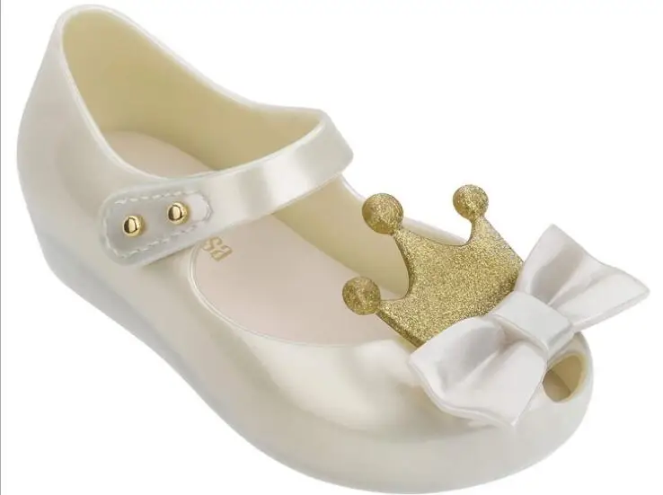 Белый Melissa/; обувь для девочек с ультраяркой короной; оригинальные прозрачные сандалии для девочек; детские сандалии; детская пляжная обувь; нескользящая обувь для малышей - Цвет: Белый