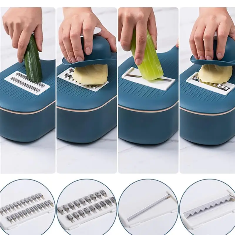 Набор для нарезки овощей креативный многофункциональный прибор 8 в 1 дуршлага