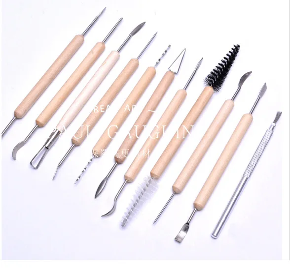 11 шт. набор инструментов для лепки из глины керамика и s деревянные ручки