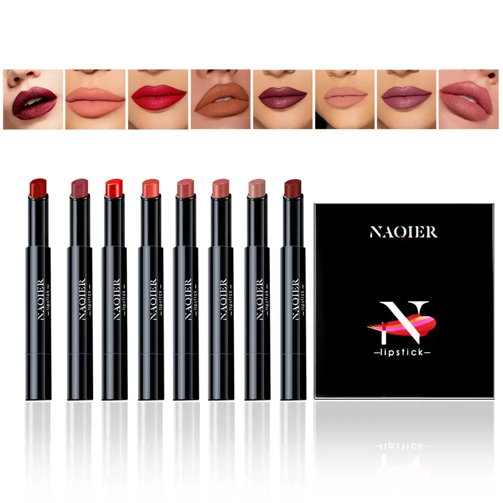 Набор помад 8 шт./компл. матовые бархатные нюдовые увлажняющие палочки для губ