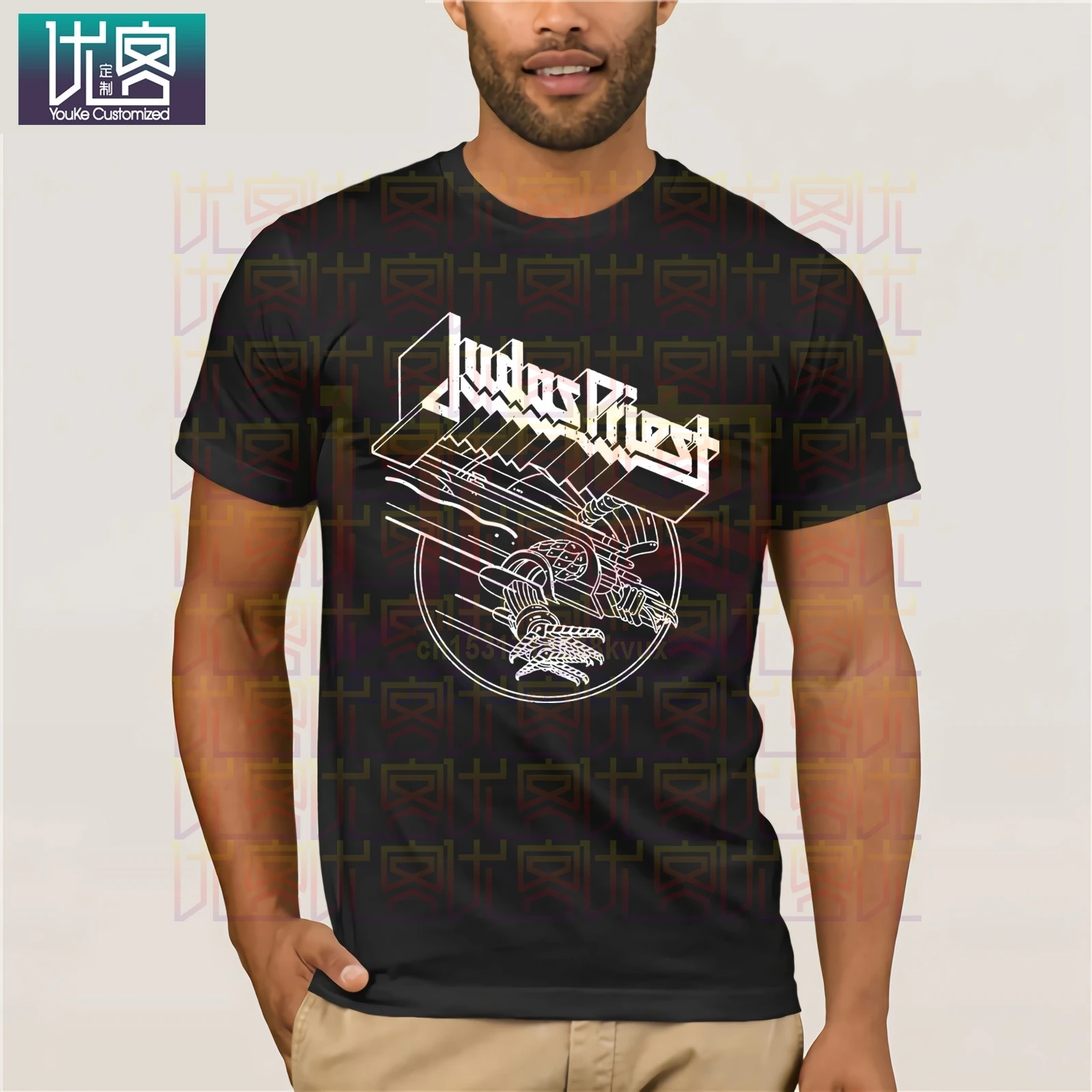 Judas Priest тяжелый металл футболка черного цвета с рисунком Мужская короткими