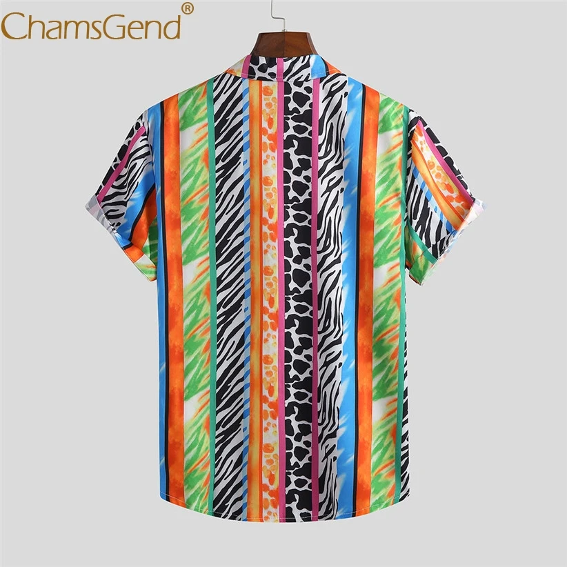 Фантазийный Леопардовый принт короткий рукав блузка рубашки для мужчин хит лета