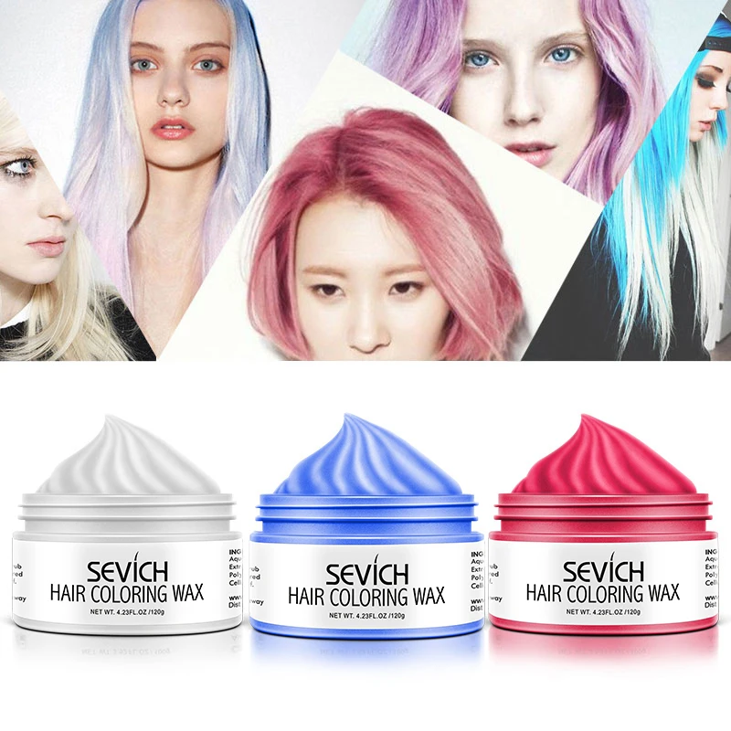 

9 Colors Temporary Hair Color Wax Men Diy Mud One-time Molding Paste Dye Cream Hair Gel For Hair Goloring Styling For Halloween