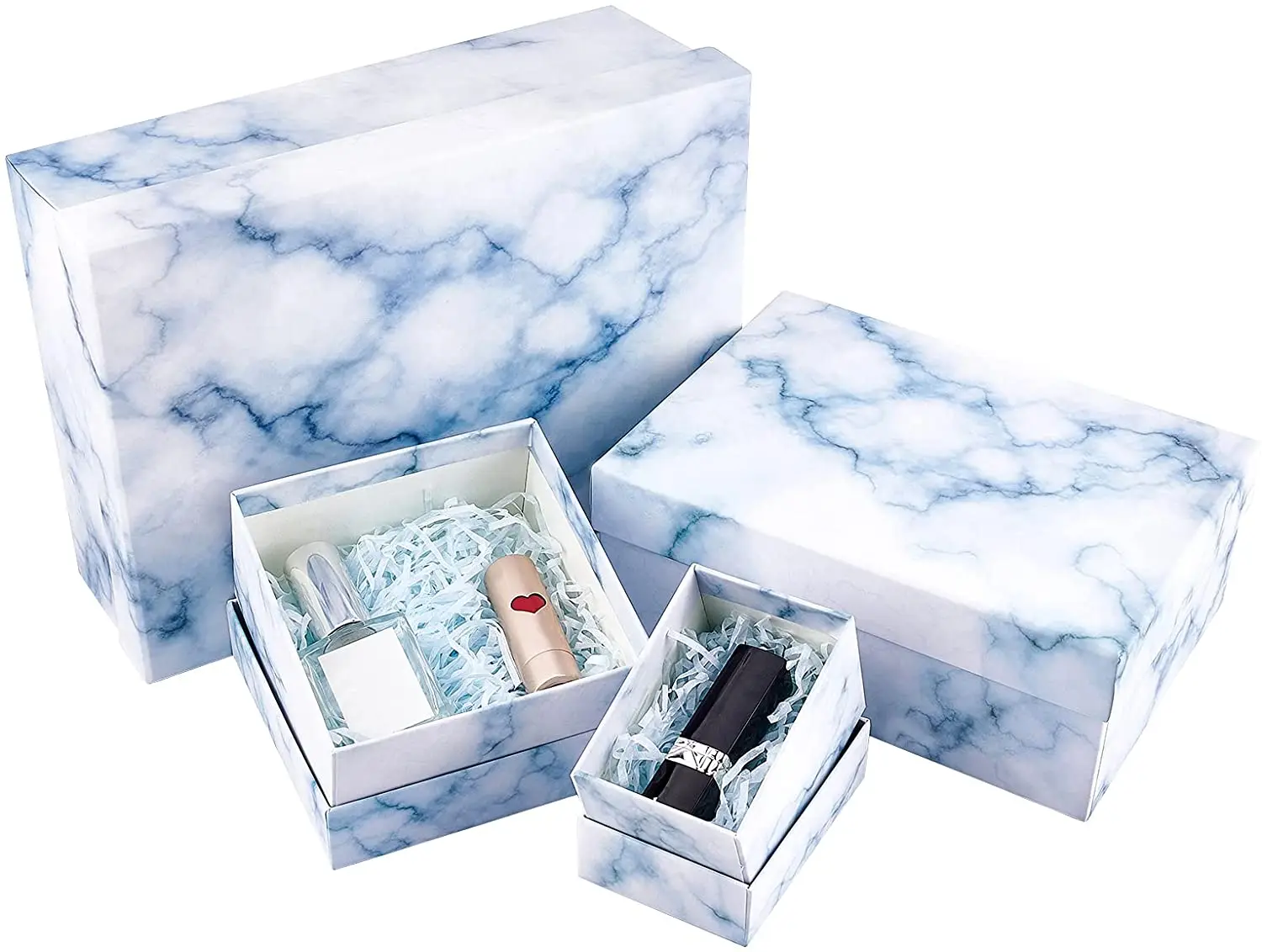 

4pcs Nesting Gift Boxes Set 4 Sizes Cardboard Gift Case Large Marble Gift Box for Favor Gift Package Jewelry Accessory Shoes