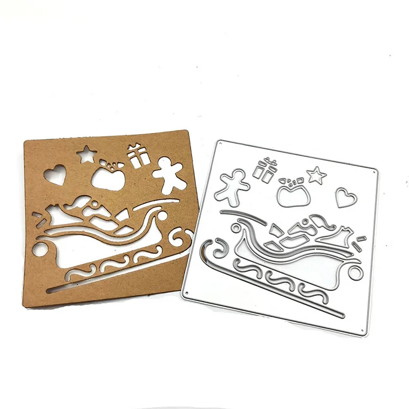 DIY Cutting Knife Mould Carbon Steel Knife Mould Embossing Knife Mould Template Christmas Sleigh Frame