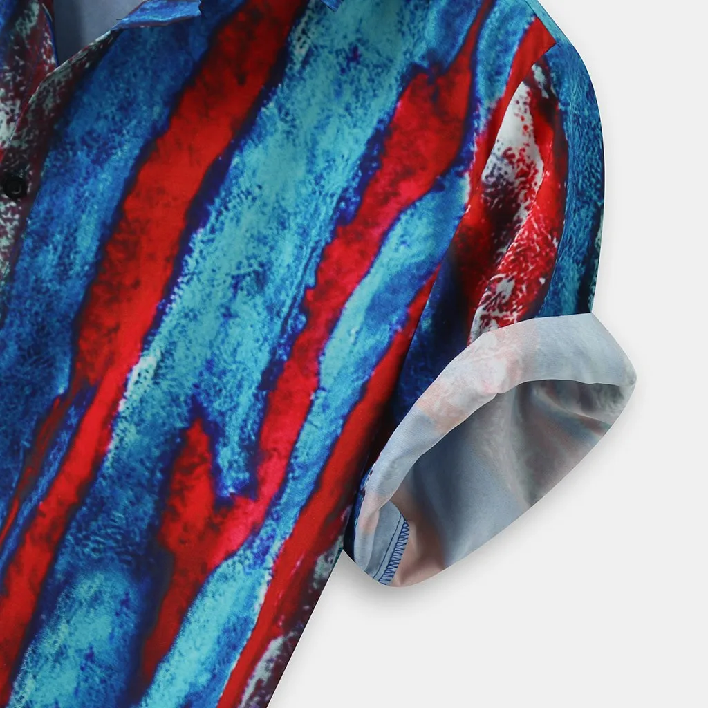 Гавайская пляжная рубашка с коротким рукавом для мужчин лето 2019 модные