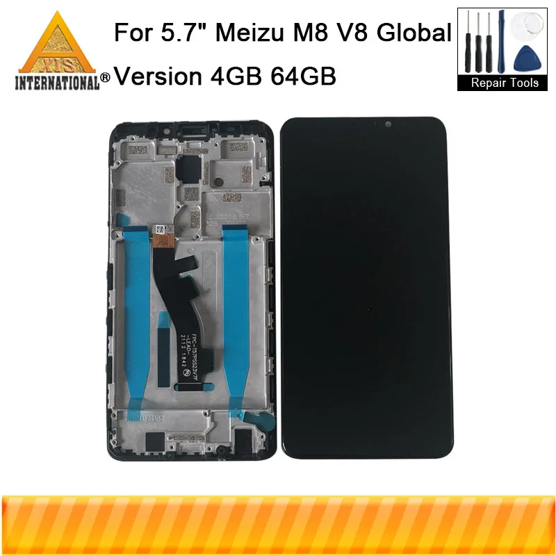 Для 5," Meizu M8/V8 Pro, глобальная версия, 4 ГБ, 64 ГБ, Axisinternational, ЖК-дисплей с рамкой+ сенсорная панель, дигитайзер