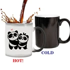 Кружка с изображением панды, мамы, любовь, 11 унций, термочувствительные дорожные кофейные кружки, кружка с изменением цвета, подарок на день рождения для девочек, кружка