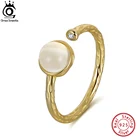 Кольцо из серебра 100% пробы с натуральным лунным камнем 6 мм