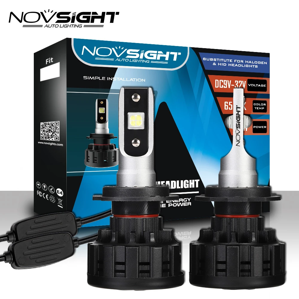 NOVSIGHT H4 светодиодный лампы CSP H7 светильник для автомобилей град H1 H3 H11 H8 H13 9005 9006 HB3 HB4