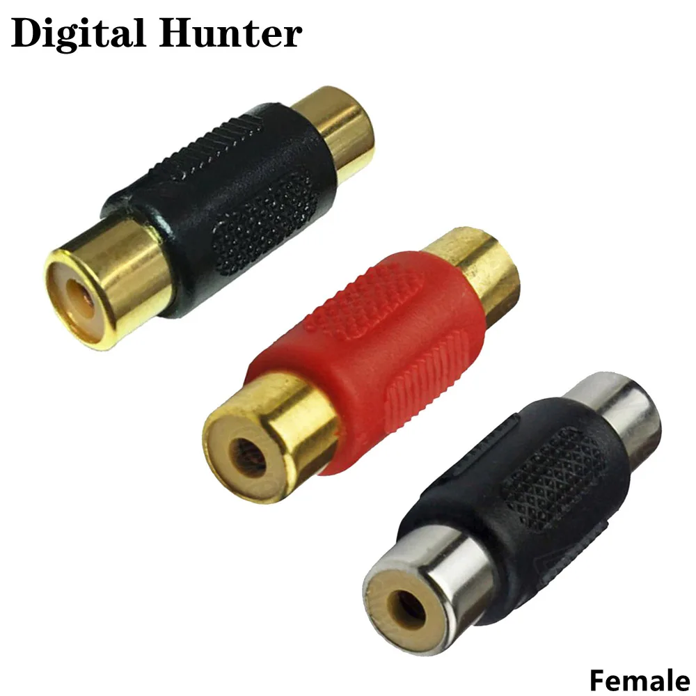 2 шт. медный RCA Phono AV папа-папа Аудио Видео пол мама-гнездо переходник встроенный