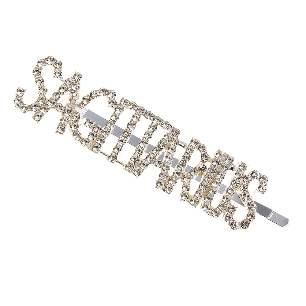 1 шт. заколка для волос с жемчугом английская неделя буквенным принтом стразы