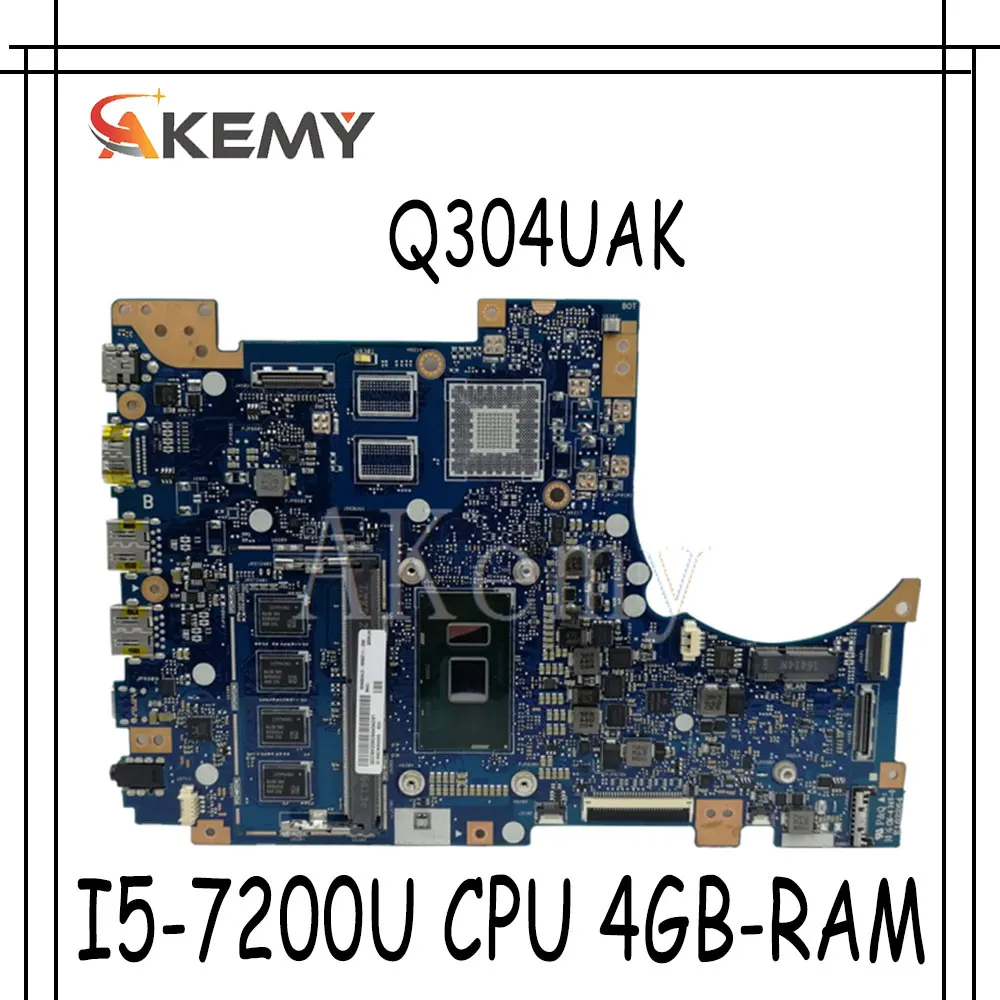 

Материнская плата Akemy Q304UAK For Asus Q304U Q304UA Q304, материнская плата для ноутбука, протестированная, процессор Ok I5-7200U 4GB-RAM