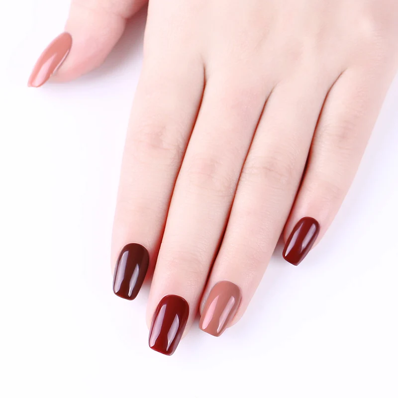 NEE JOLIE1 Bottle 8ml Caramel Series Gel Polish 11 Coffee Colors Soak Off UV Gel Varnish One-shot Color Nail Art Gel