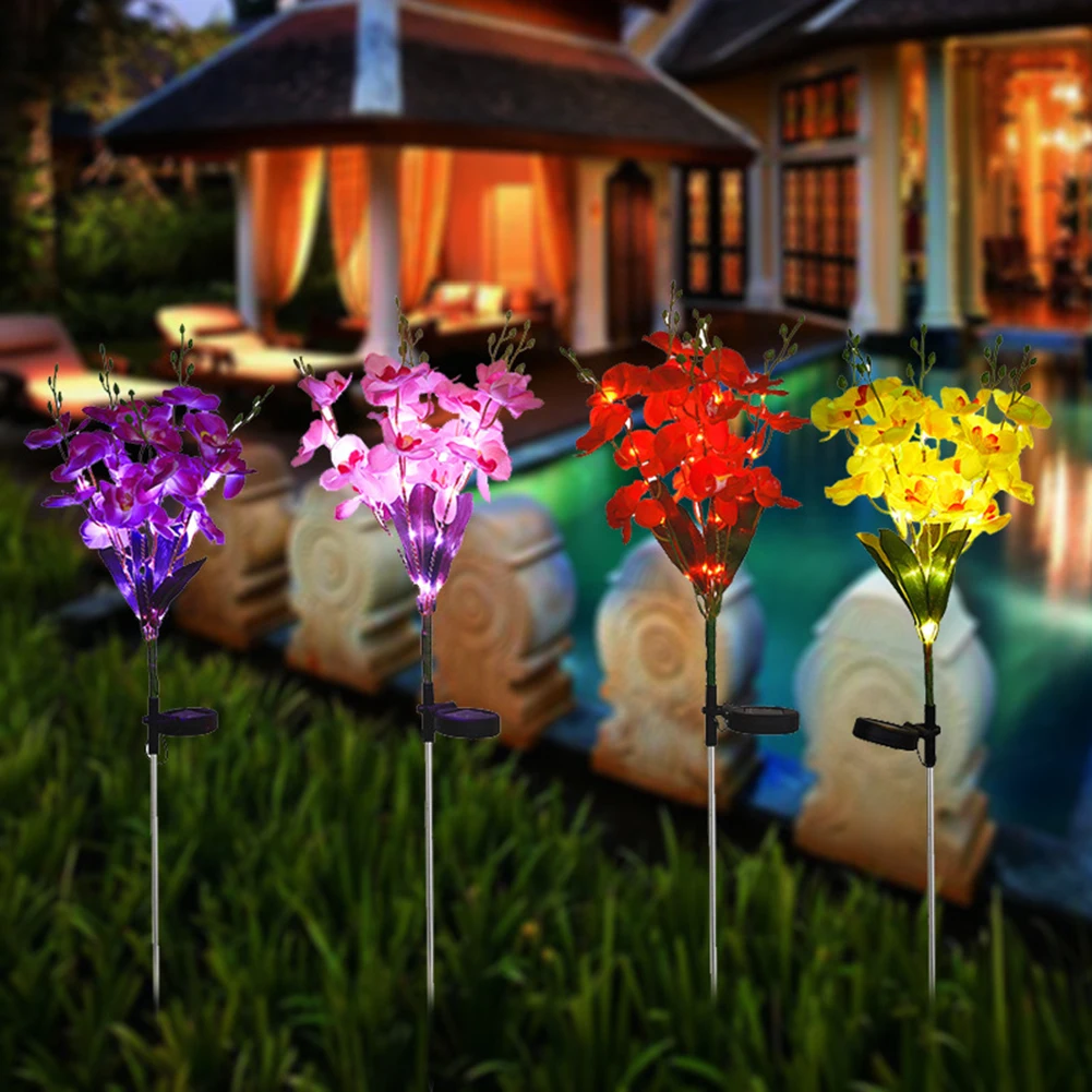 

LED Solar Lawn Stake Simulation Clivia Flower Light Home Garden Decoration Lamp Decorative Ground Lawn Landscape Light