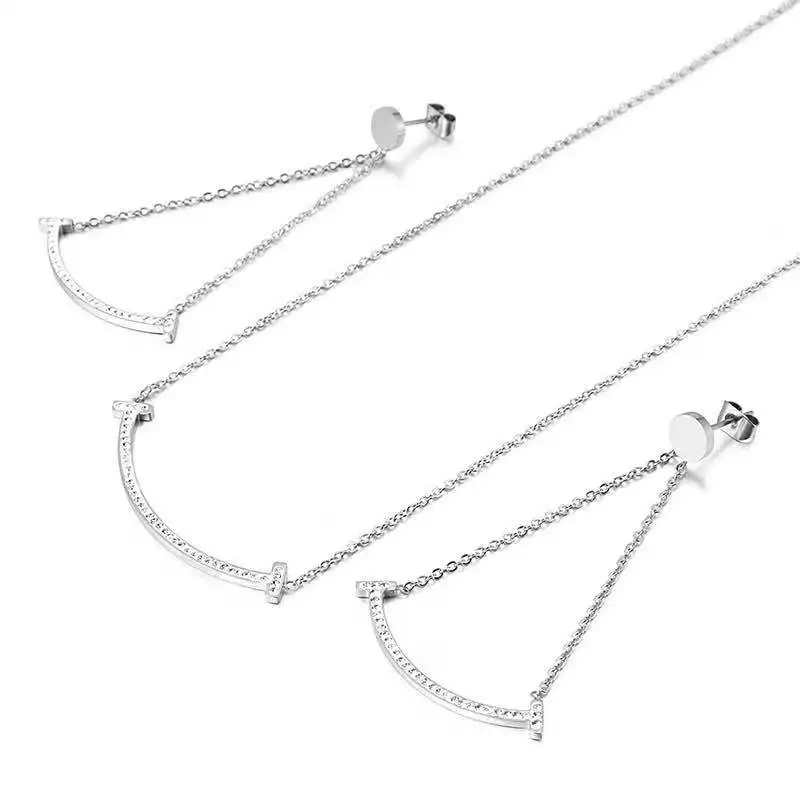 Комплект из колье и серёг нержавеющей стали | Украшения аксессуары