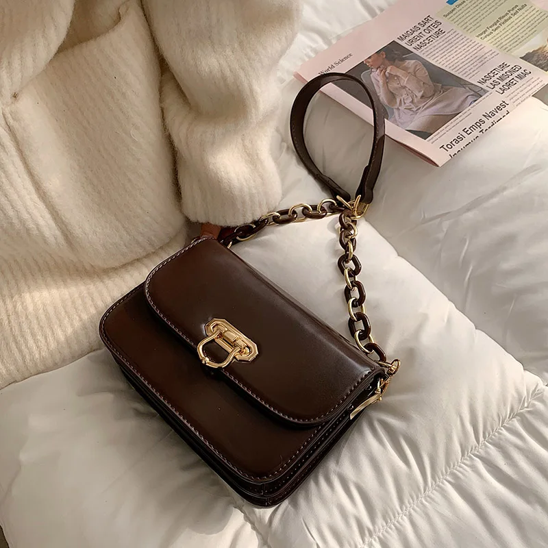 

Beautiful Hasp and Chains Leather Women Shoulder Bag sac femme Fashion Shoulder Flap Bags City Fashion Female Crossbody Bags