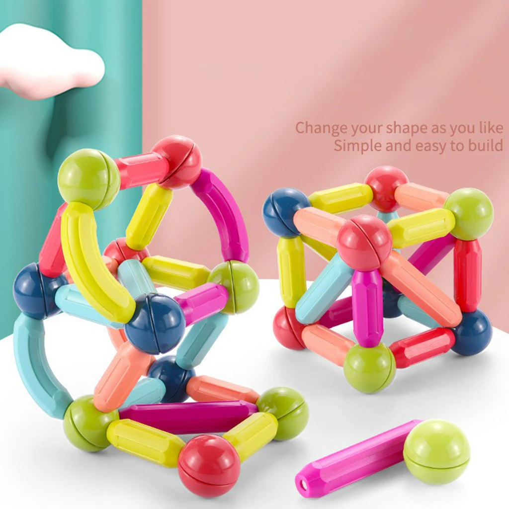Геометрические магнитные строительные блоки детские забавные палочки замок